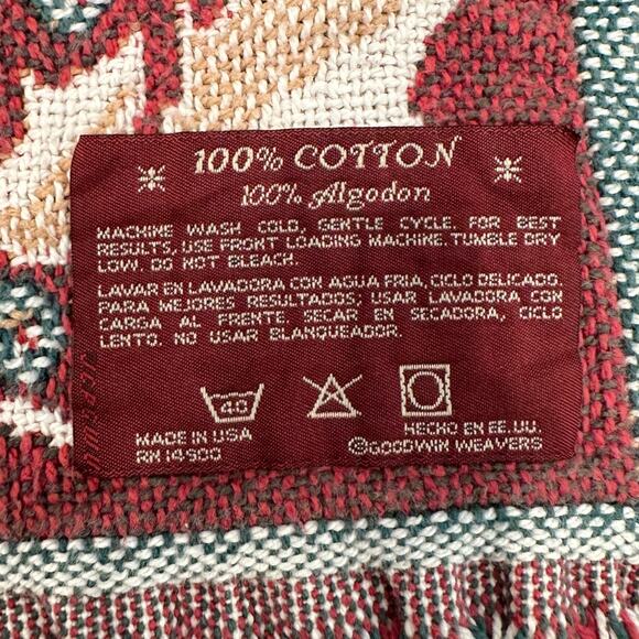 VINTAGE Goodwin Weavers '12 Days Of Christmas' 65 X 45-In Tapestry Throw Blanket - Picture 5 of 5